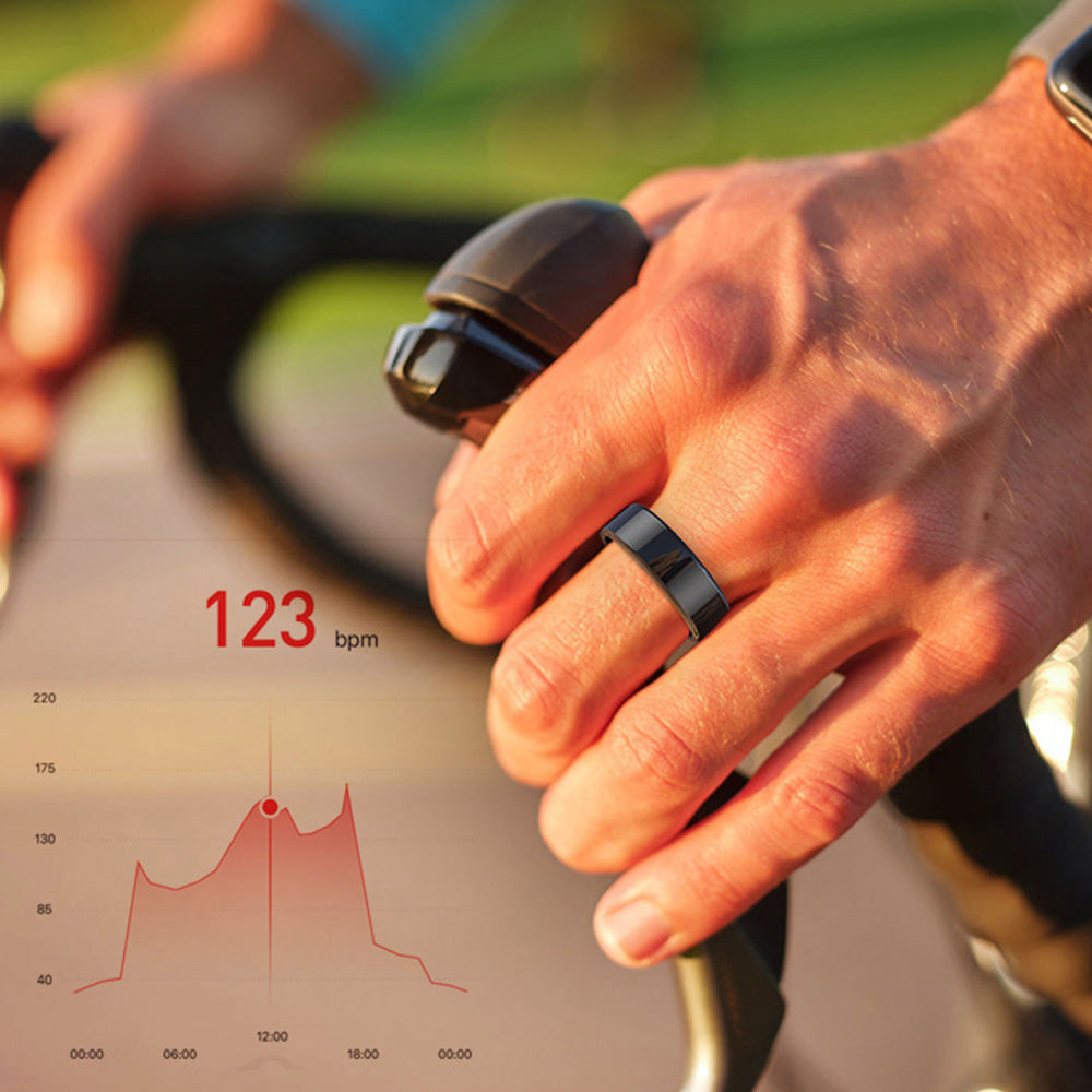Smart Health Ring Tracking Heart Rate Blood Oxygen Sleep with Charging Case Waterproof