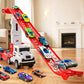 Large Dual Track Transporter Truck Toy Set with 6 Alloy Racing Cars