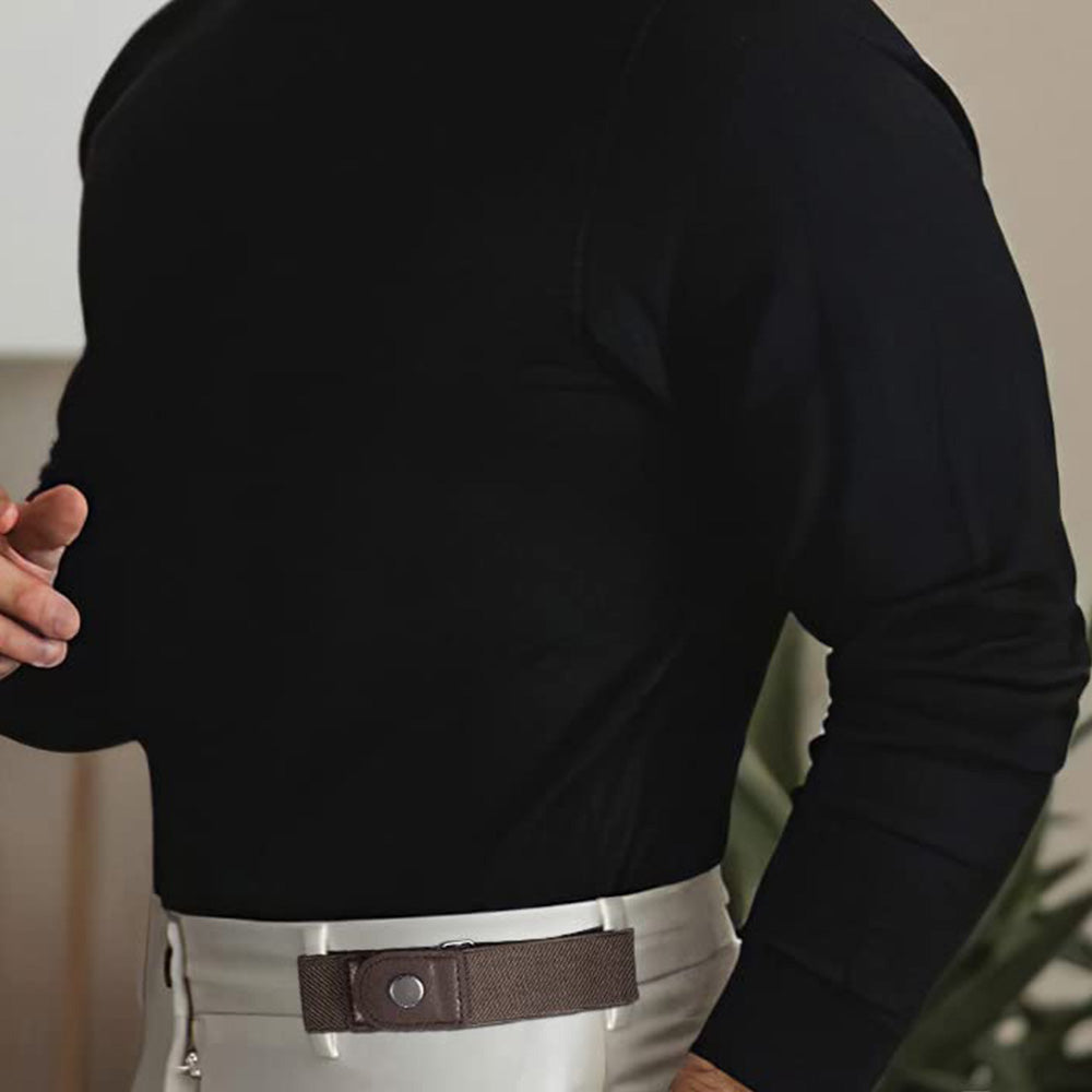 Elastic Belt Side Buckle for Jeans Pants Unisex Adults Adjustable Waistband Stretch