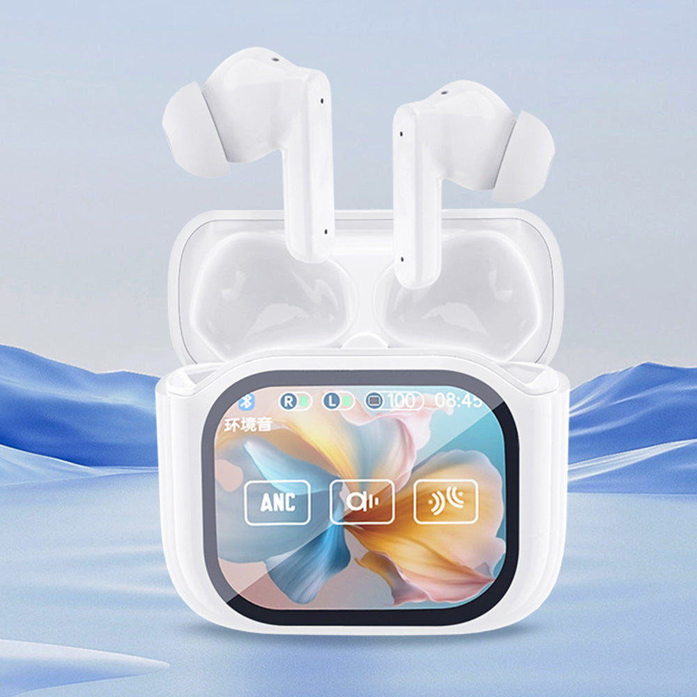 Wireless Bluetooth 5.4 AI Translation Earbuds with LCD Touchscreen Real Time 150 Languages