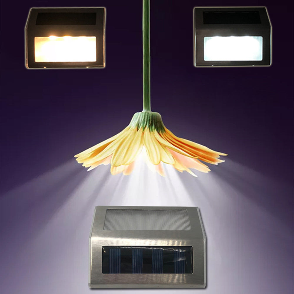 2Pcs Outdoor Fence Wall Lamp Solar Light Waterproof Garden Lamp