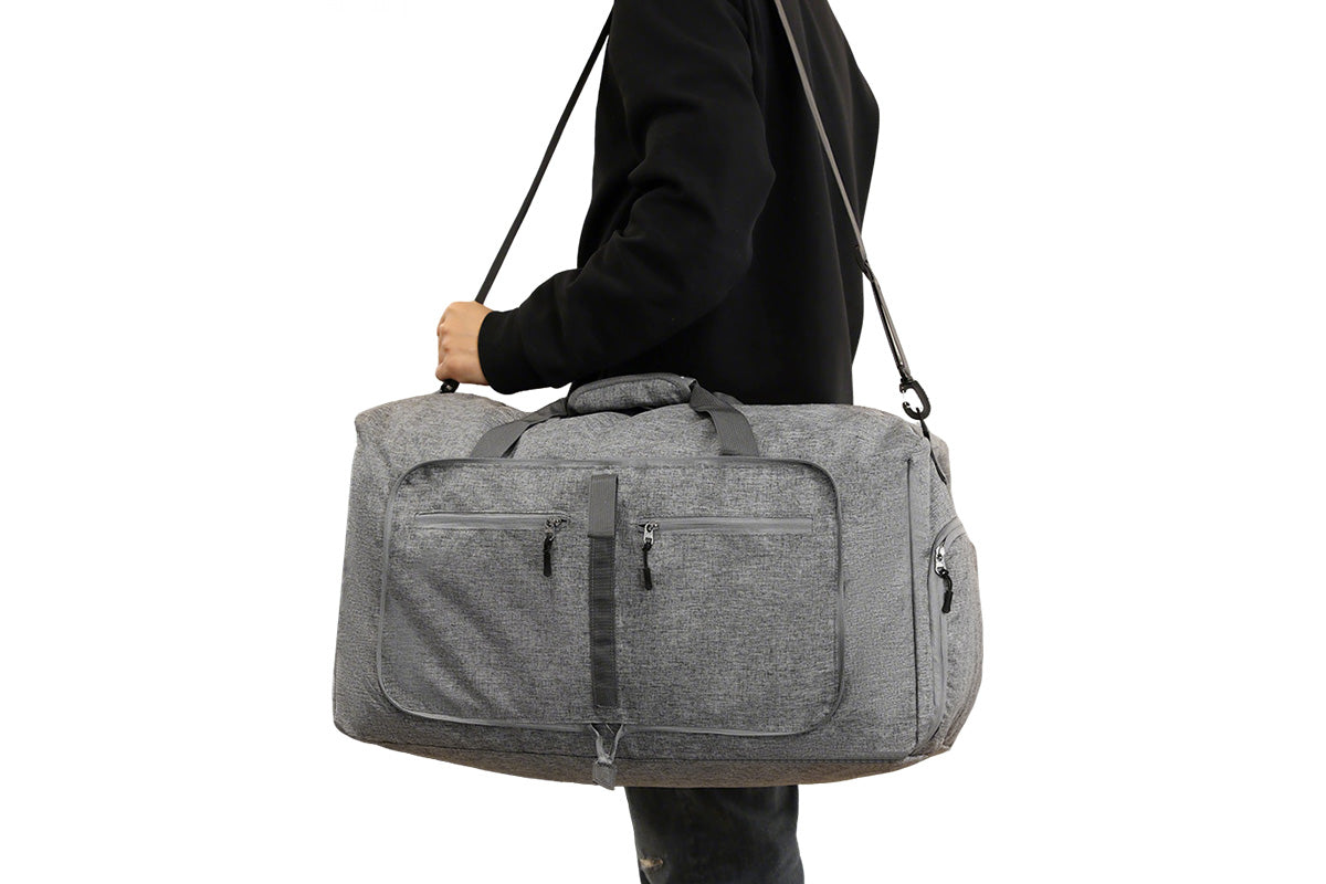 Large Foldable Travel Duffel Bag Carry On Shoulder Duffle Bag With Shoe Compartment