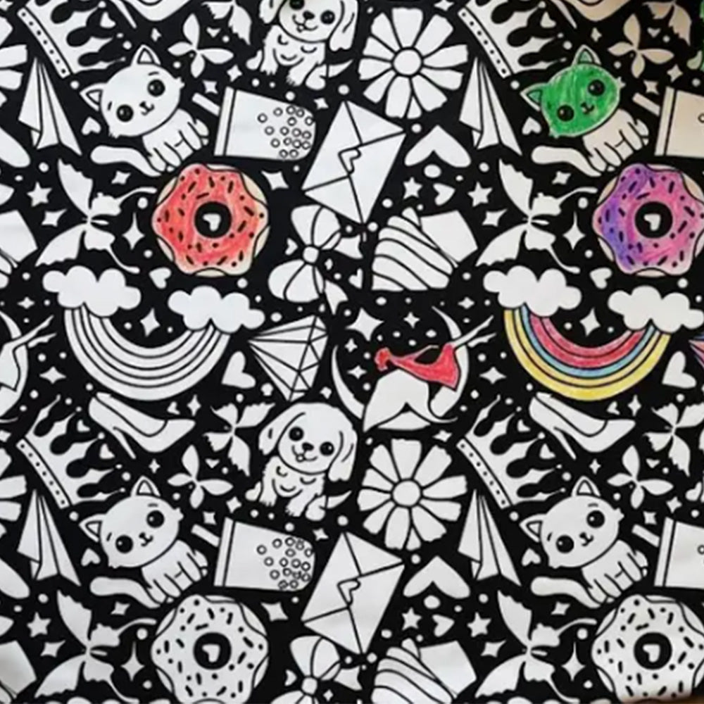 DIY Washable Coloring Blanket Reusable Coloring Art Mat-Style 2