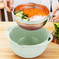 4 In 1 Double-layer Rotatable Colander Bowl Set with Lid and 3 Blades