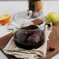 Glass Cooking Pot Double-Handled Heat-Resistant Clear Glass Stovetop Pot with Lid