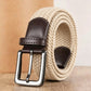 Elastic Braided Stretch Belt Adjustable Men Belt for Golf Pants Casual Shorts Jeans-Khaki