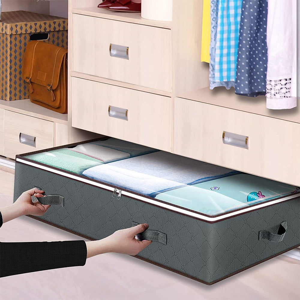 90L Under Bed Quilts and Clothing Storage Bag with Clear Window