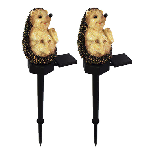 2Pcs Garden Hedgehog Stake Lights-Sitting Hedgehog