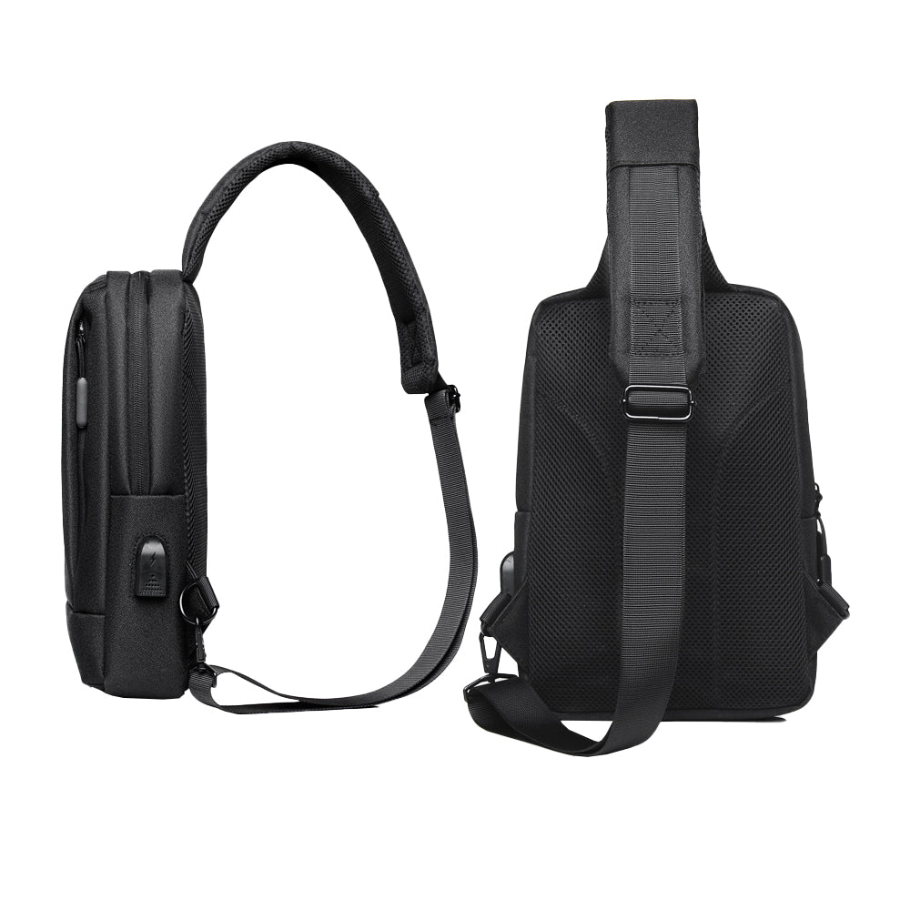 Chest Bag Sling Bag for Men with USB Charging Port