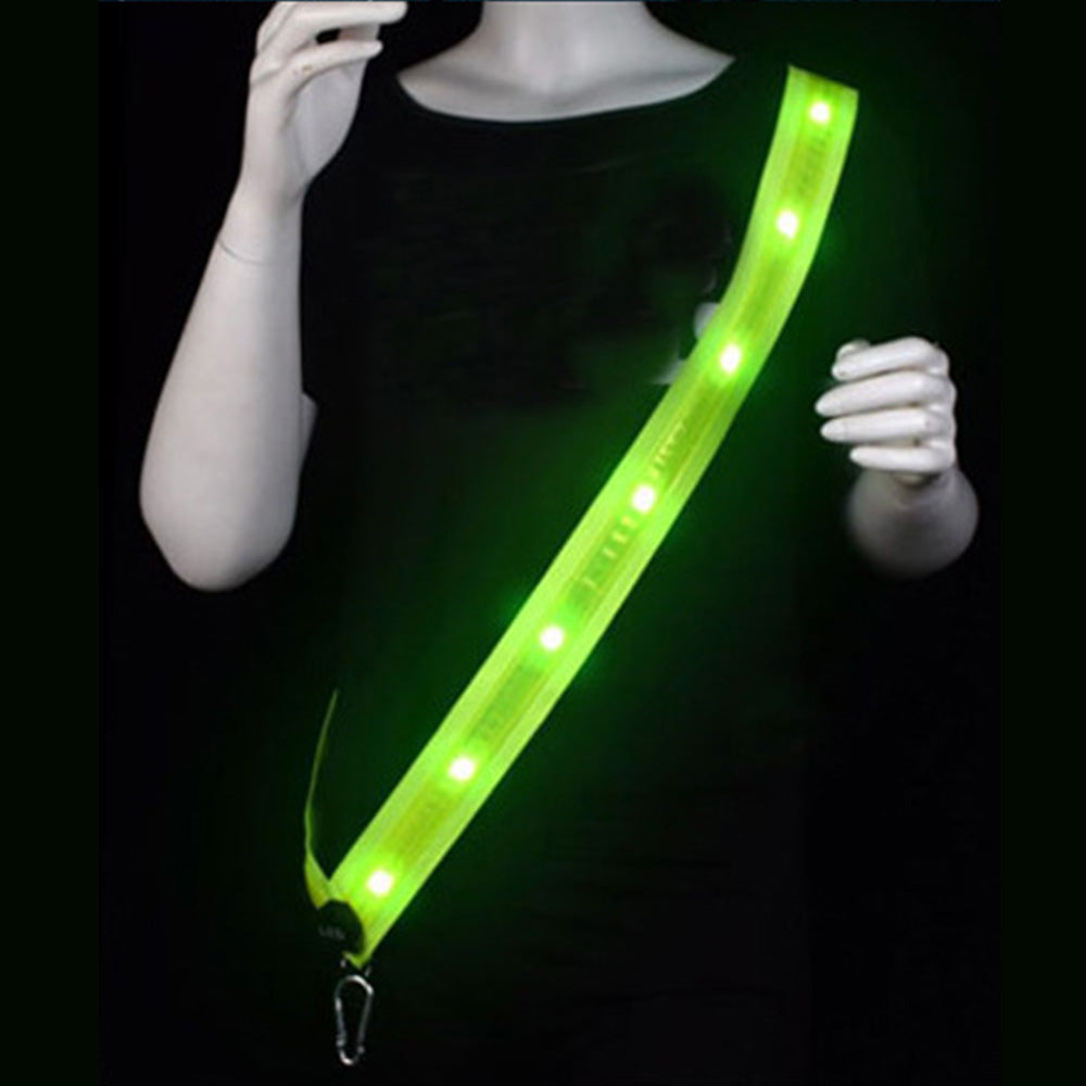 LED Reflective Belt Sash 3 Light Modes Safety Belt Rechargeable Running Gear