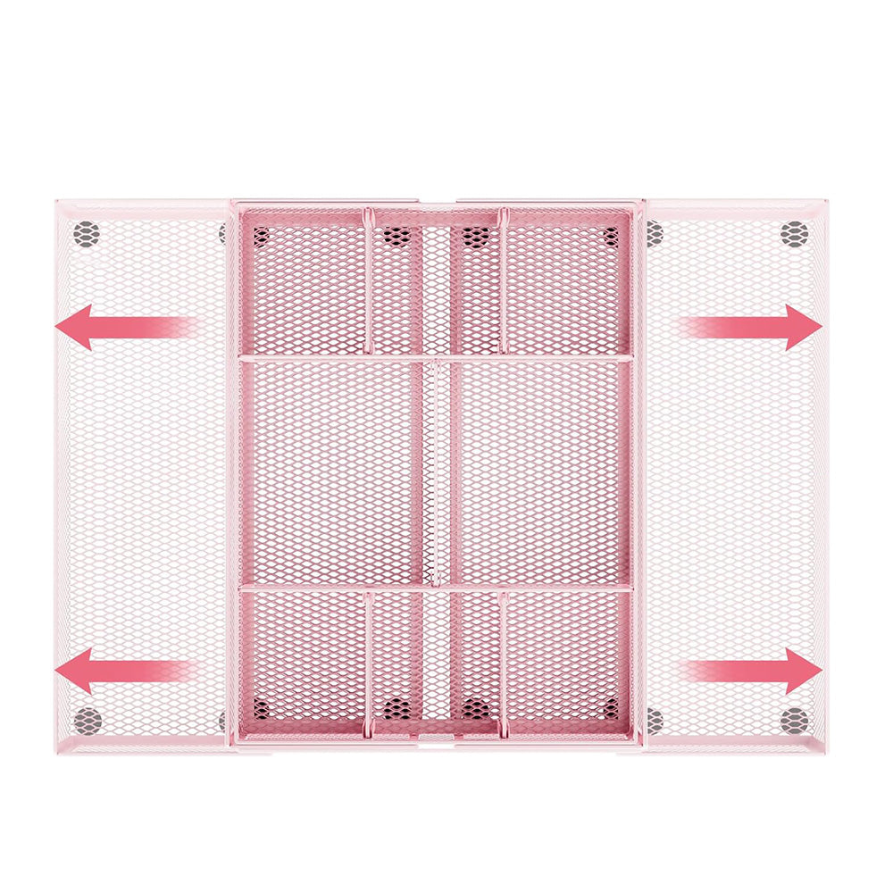 Expandable Desktop Drawer Organizer Basket with Adjustable Dividers for Home Office