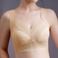 Women V Neck Floral Lace Seamless Bra