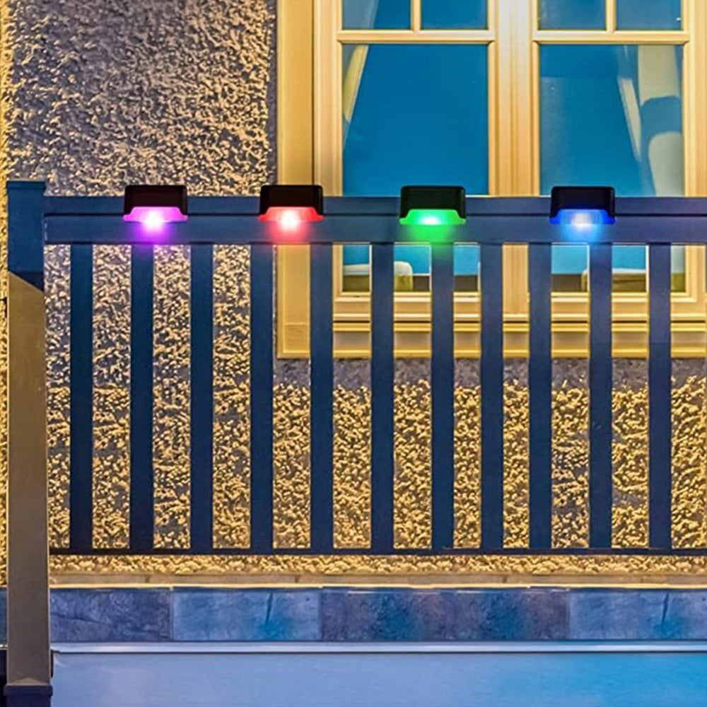 4Pcs LED Solar Fence and Step Lights for Outdoor Garden Stairs and Deck