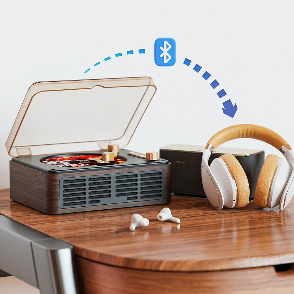 Retro CD Player Multifunctional Music Player with Bluetooth FM Radio for Home Use