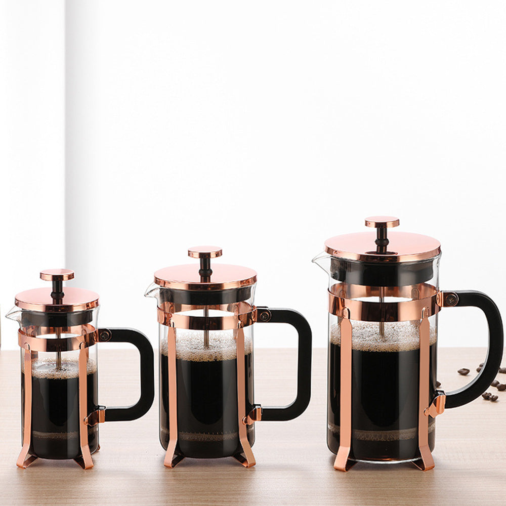 French Press Coffee Maker Borosilicate Glass Stainless Steel Brewer Cold Brew Cafetera