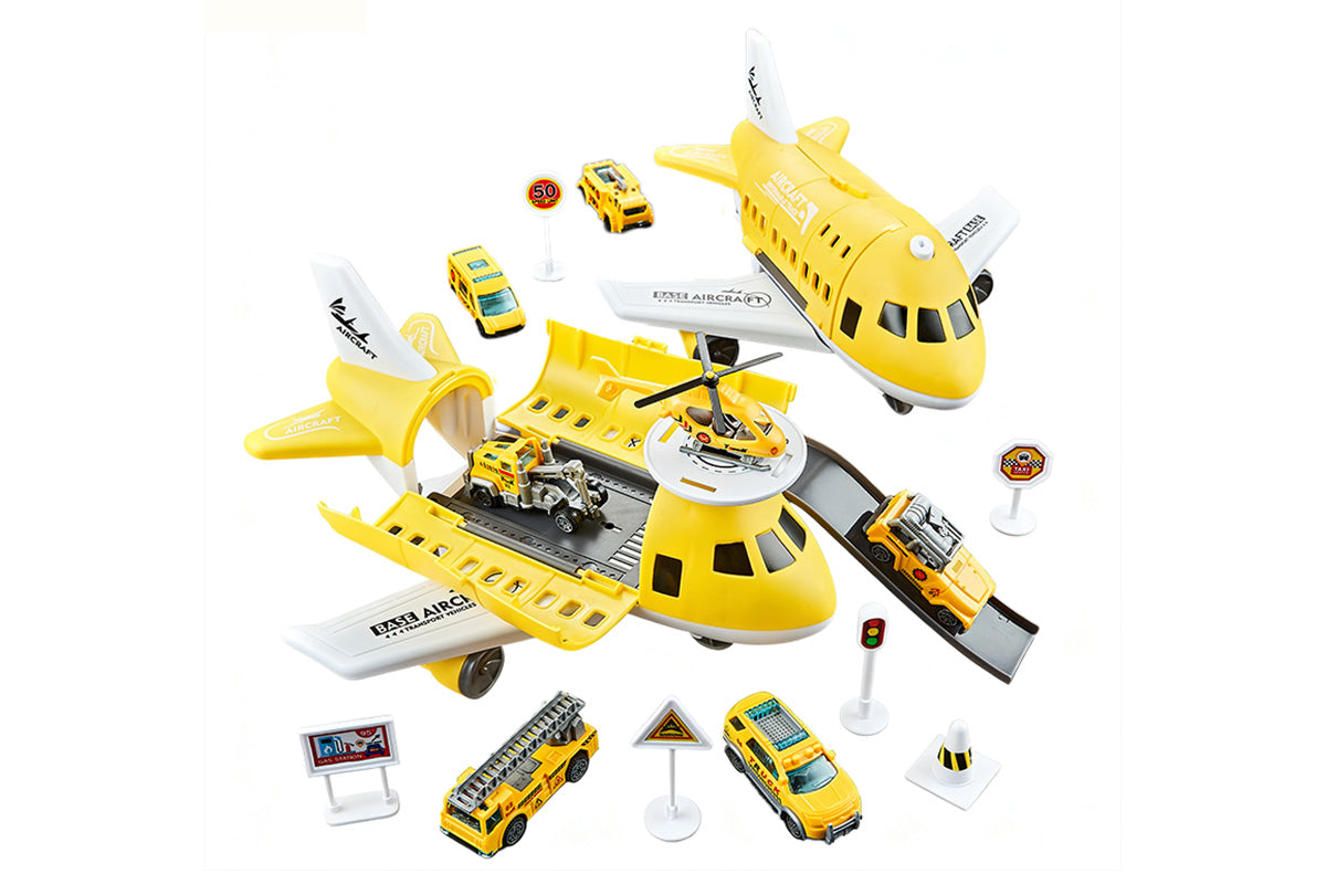 Kids Transformable Airplane Transport Playset Transformable Storage Plane Toy