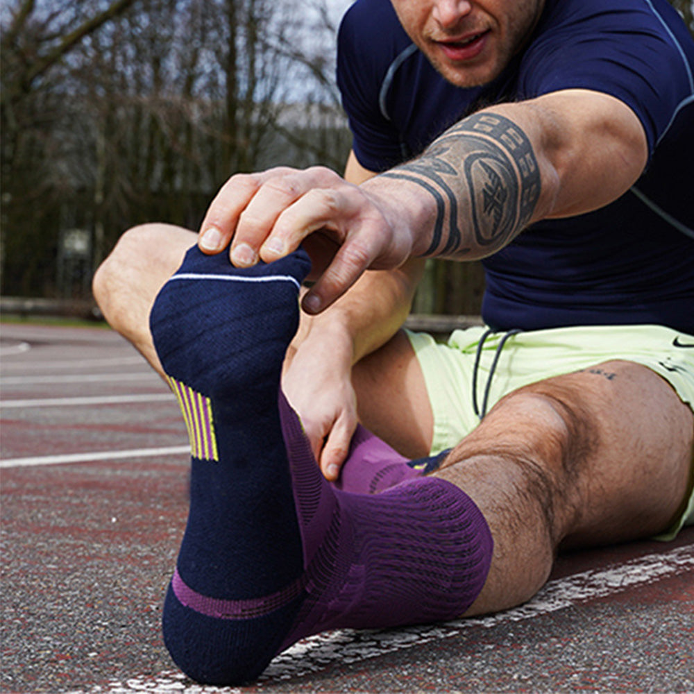 5 Pair Cushion Crew Socks Running Socks for Hiking Basketball
