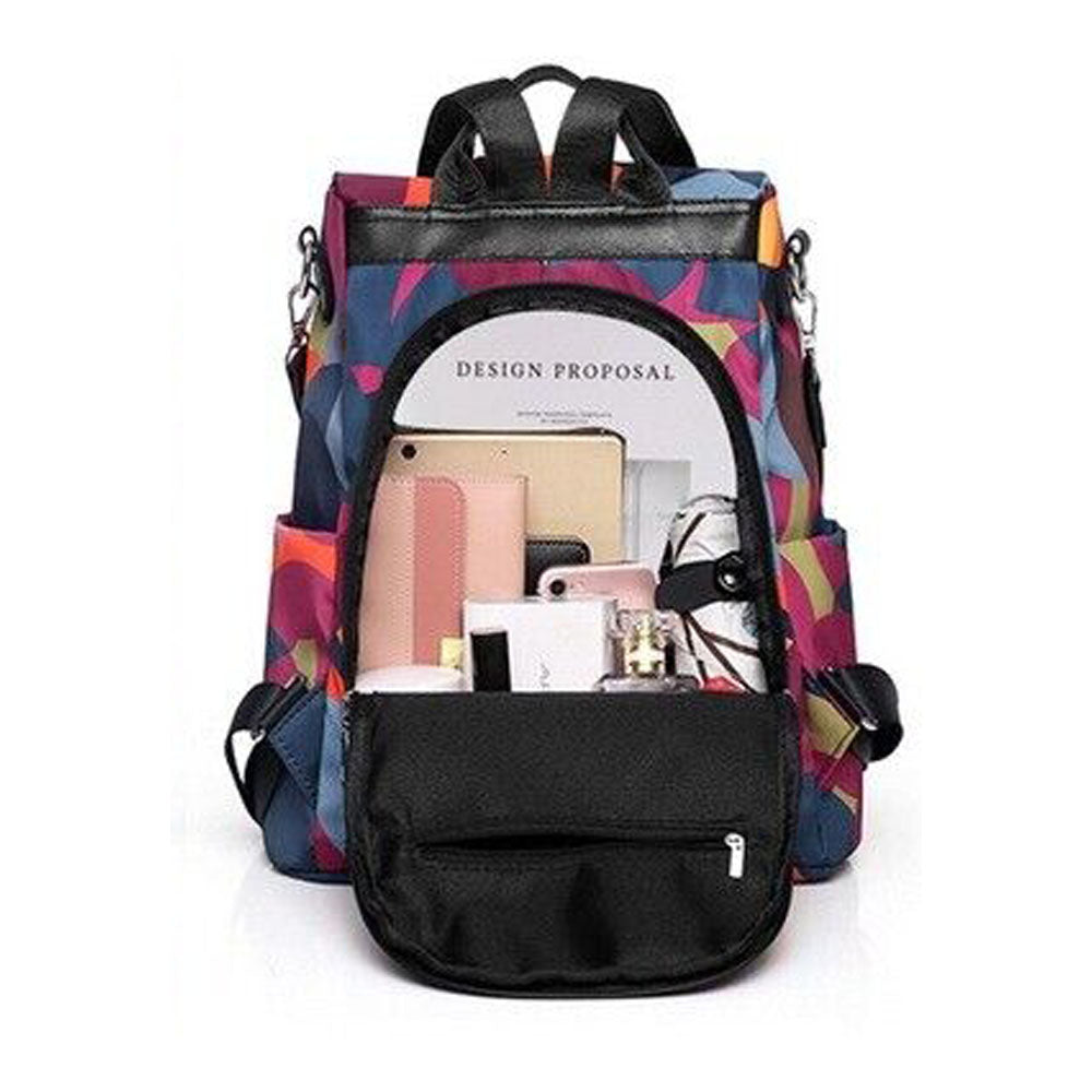 Anti-theft Backpack New Multifunctional Printed Oxford Travel Bag