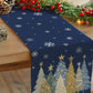 Christmas Table Runner Xmas Trees Tablecloth Cover For Kitchen Dinner Party