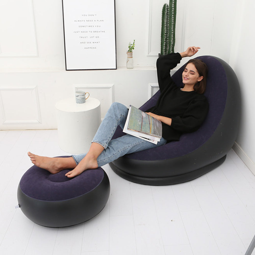 Inflatable Lounge Chair and Footrest Set