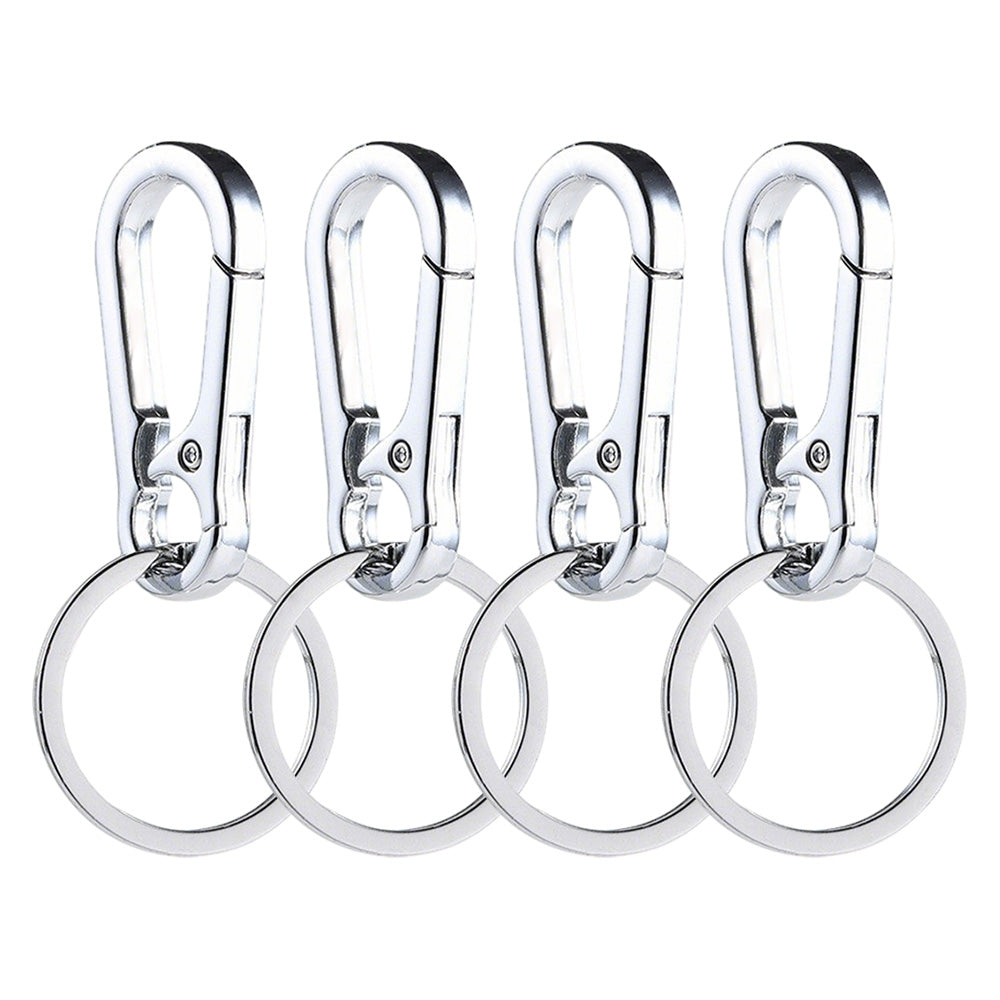 4 Pcs Metal Keychain Key Ring Clip Holder for Home Car Keys and Bags