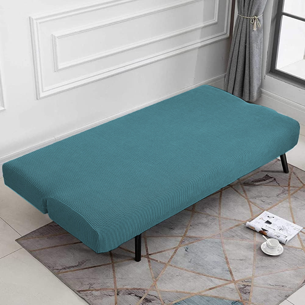 Armless Solid Color Stretch Folding Sofa Bed Cover