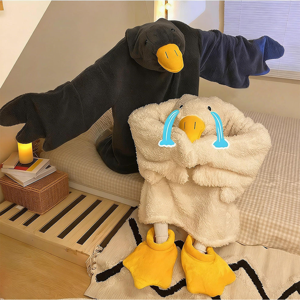 Oversized Hoodie Blanket Cartoon Goose Fleece Wearable Blanket-Style 2