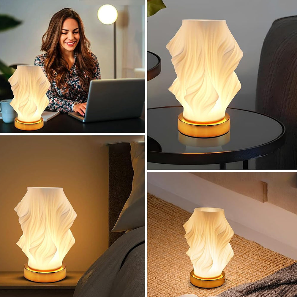 Bedside Lamp with Metal Base for Bedroom