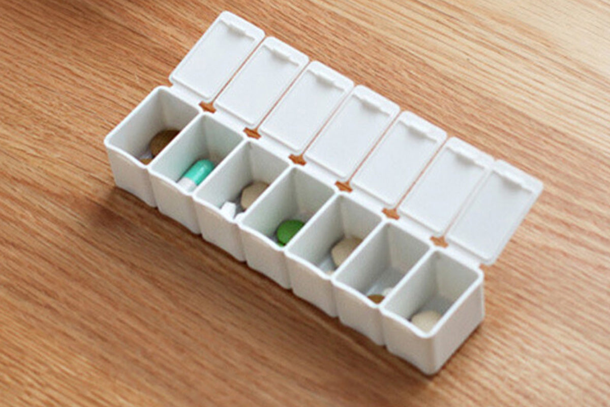 4 PCS Weekly Pill Organizer 7 Day Medicine Box with Compartments for Travel Home
