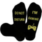 Funny Gaming Socks with Do Not Disturb I Am Gaming Text