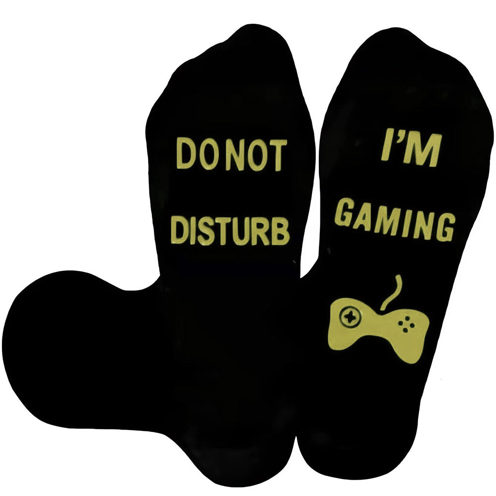 Funny Gaming Socks with Do Not Disturb I Am Gaming Text