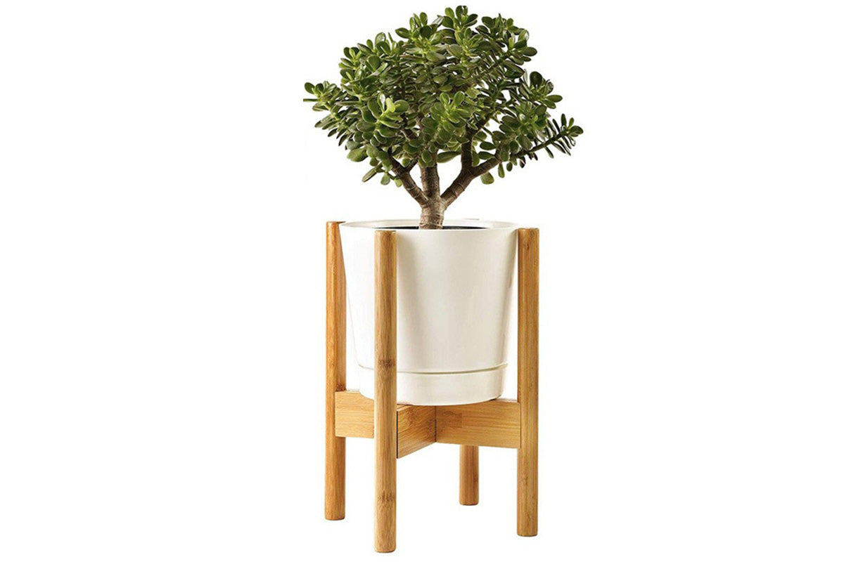 Adjustable Bamboo Plant Stand Holder Indoor for Stable Plant Display