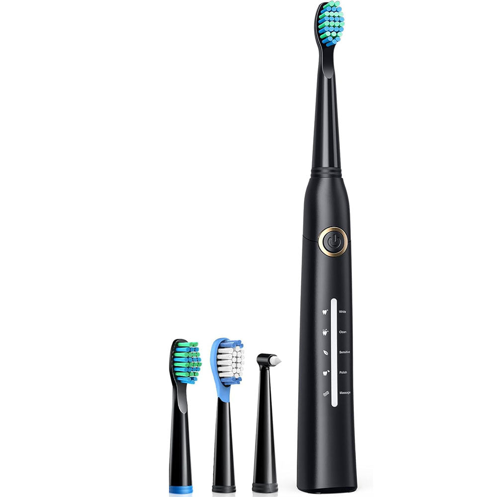 Electric Sonic Toothbrush Travel Rechargeable Ultrasonic Electric Toothbrush with 10 Brush Heads