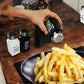 2Pcs Kitchen Salt and Pepper Shakers Set with Stainless Steel Lids for Restaurants
