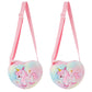 2Pcs Girls Cute Plush Heart Unicorn Embroidery Zipper Crossbody Bag
