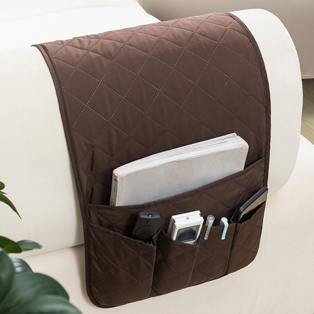 5 Pocket Sofa Armrest Organizer Remote Holder Bag for Couch and Chair