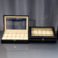 6/10/12 Grids PU Leather Watch Box Organizer Display Case with Lock