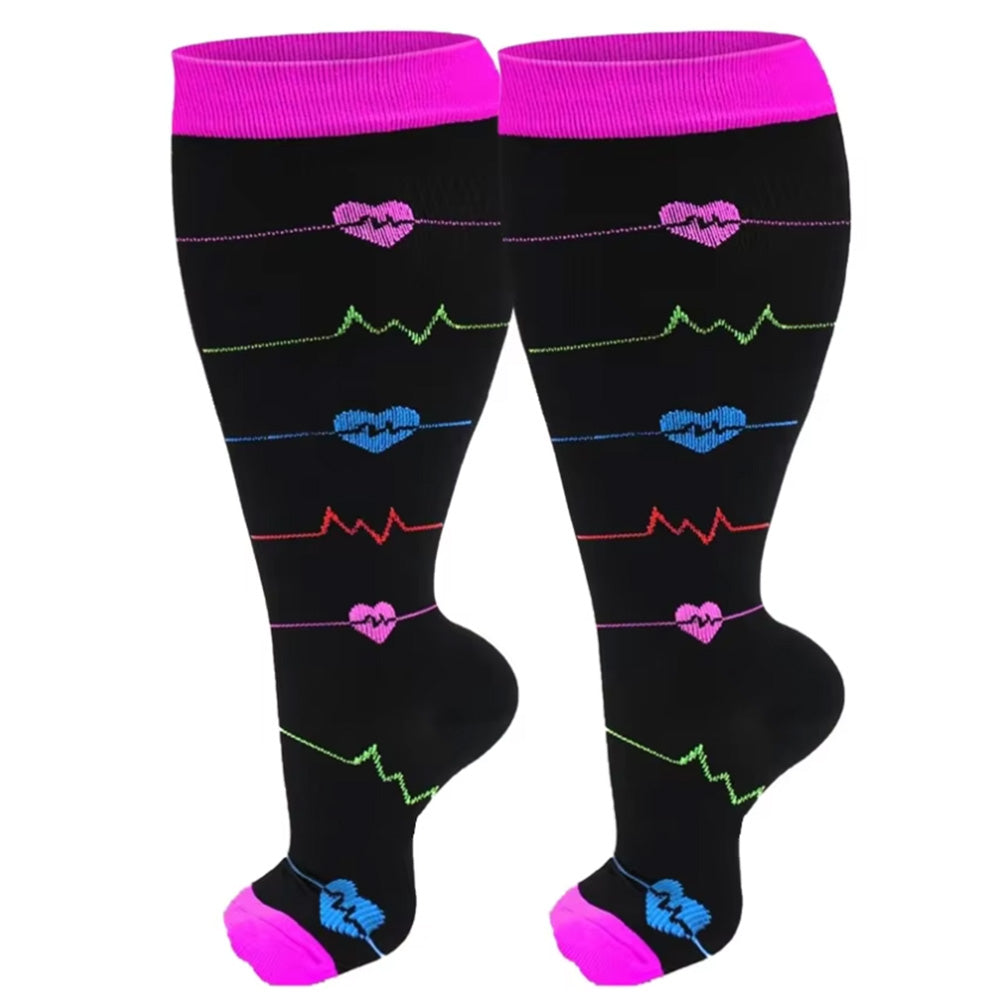 3 Pairs Plus Size Socks for Women Men Knee High Support for Nurses Pregnancy-Style 2