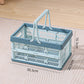 Portable Foldable Storage Basket for Camping Shopping and Home-Blue