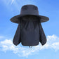 Outdoor Sun Protection Fishing Cap Wide Brim Hat With Neck Flap And Face Cover