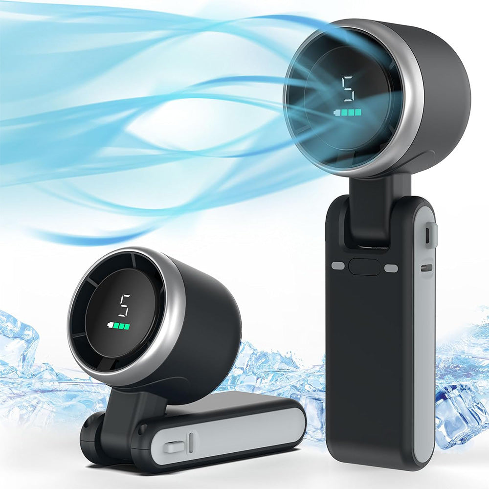 Portable Handheld Turbo Fan 5 Speed Adjustable Mini Personal Fan