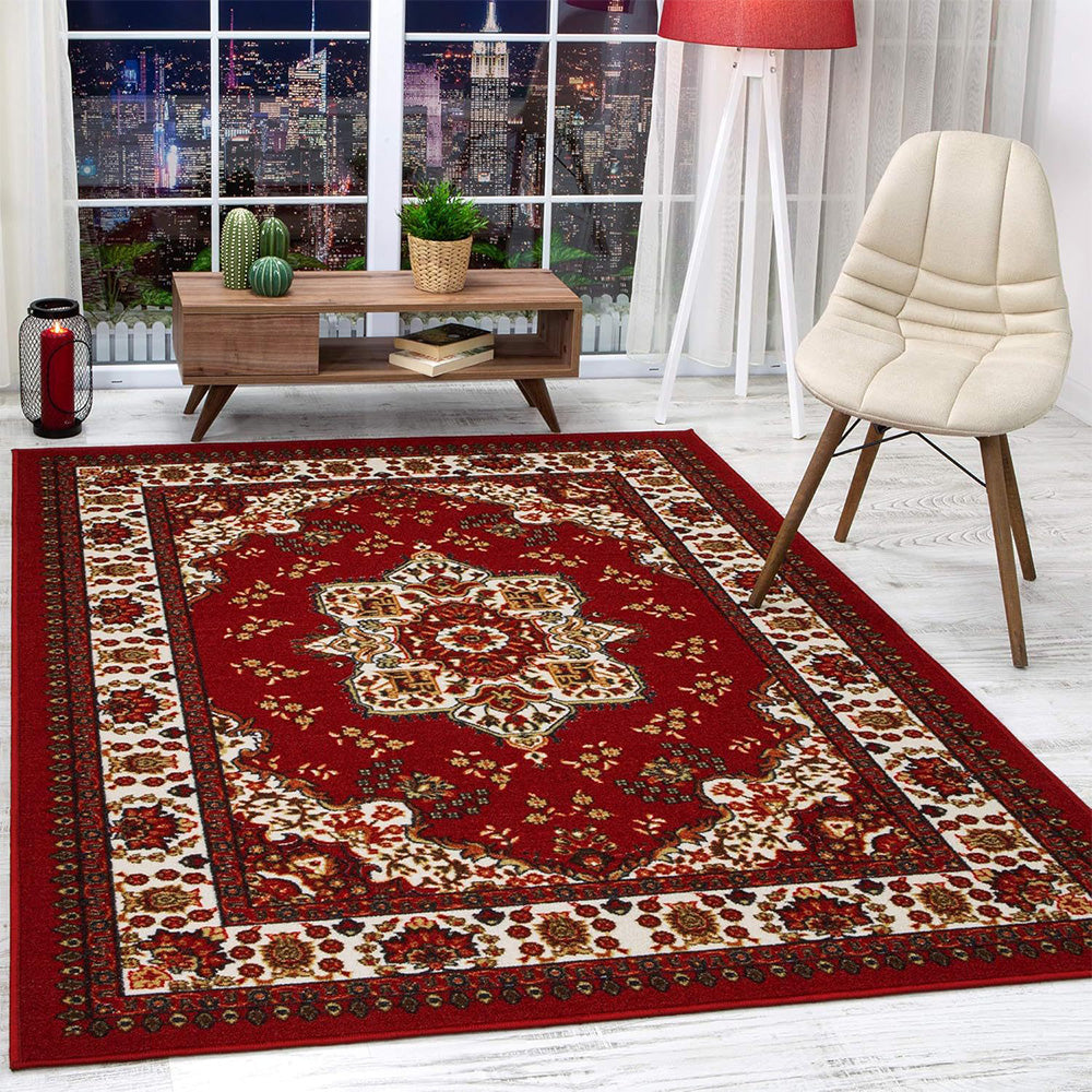 Large Floor Rug Crystal Velvet Vintage Boho Non-Slip Carpet for Bedroom Dining Room