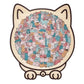 135 Pieces Colored Cat Shaped Wooden Jigsaw Puzzle With Stand For Cat Lovers
