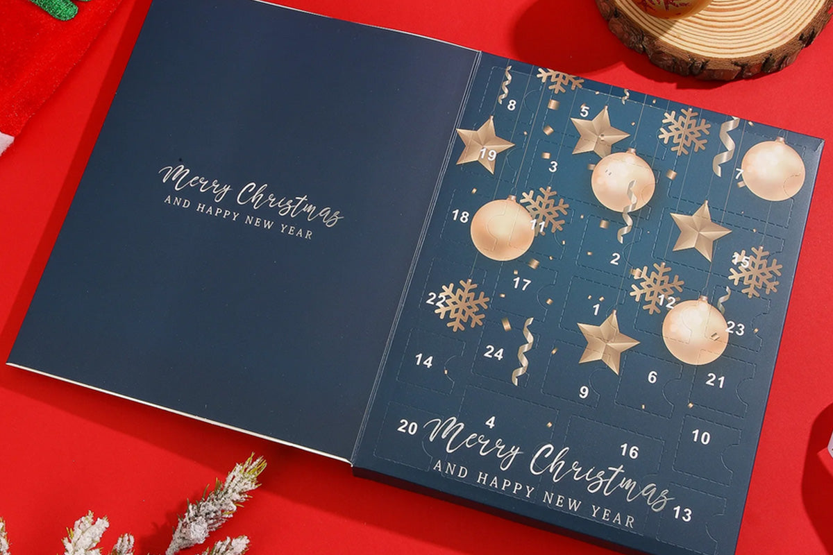 24PCS Christmas Jewelry Advent Calendar Bracelet Necklace Ring Earrings Set