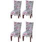 4Pcs Chair Cover Dining Elastic Spandex Anti-dirty Chair Covers-Pink Flower