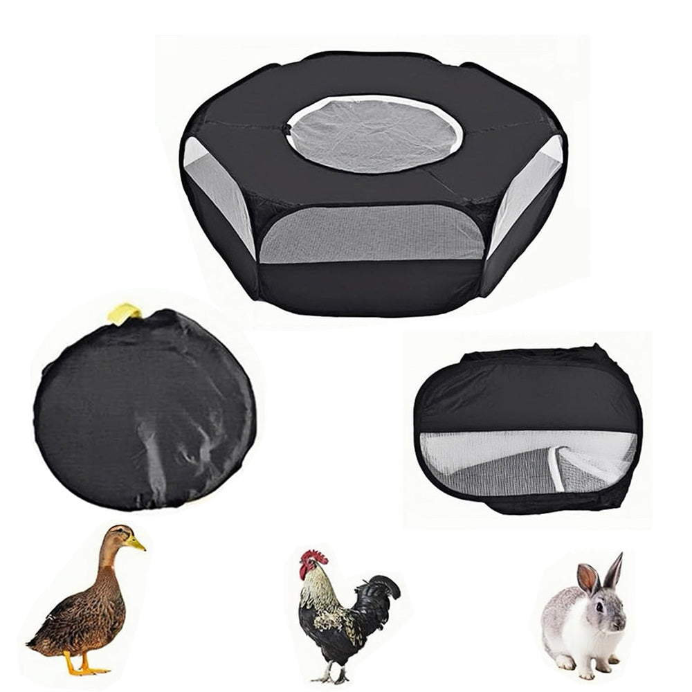 Portable Pop Up Small Animal Playpen with Clear Panels and Top Cover