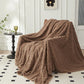 2Pcs Soft Warm Reversible Faux Long Plush Blanket
