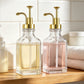 2 Pack 500ml Square Glass Syrup Soap Dispenser Bottles with Funnel