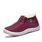 Women Water Resistant Warm Slip-On Shoes with Non-Slip Sole-Red