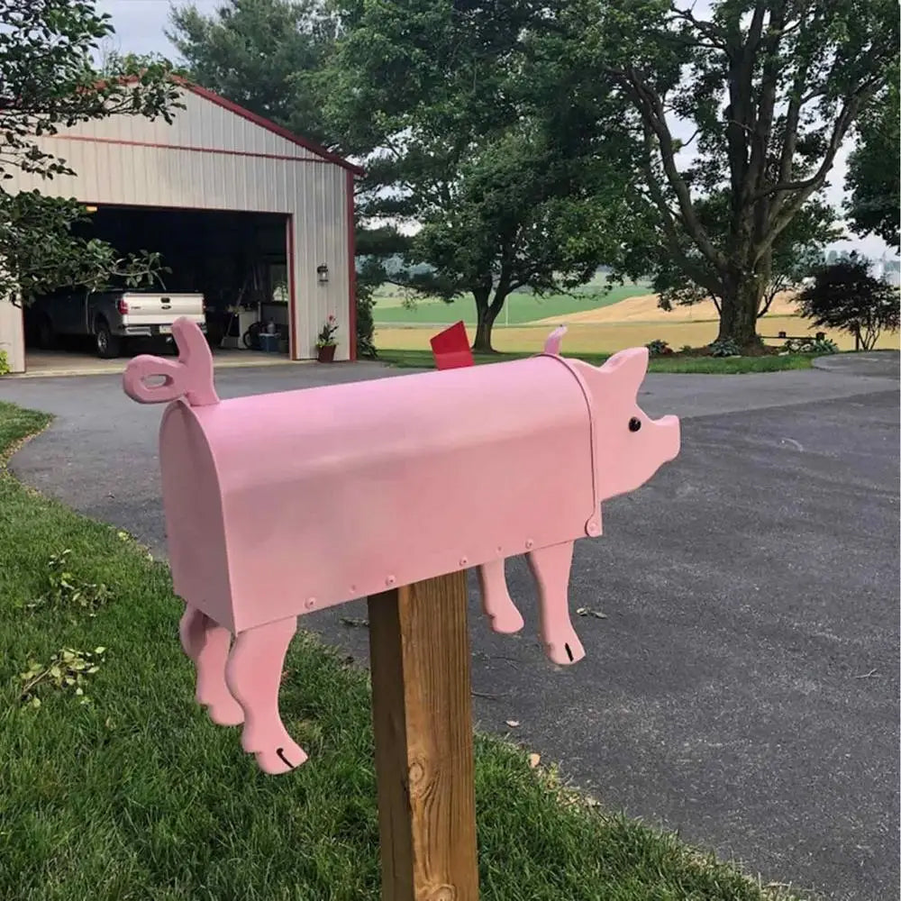 Unique Chicken Cow Horse Pig Metal Mailbox for Farm Garden Decoration